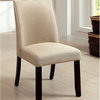 Benzara BM131291 Contemporary Side Chairs, Ivory and Espresso, Set of 2