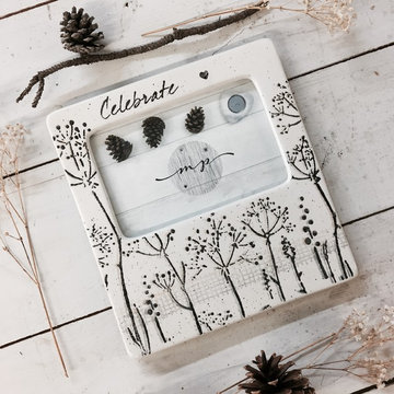 Baby's Breath Tabletop Ceramic Photo Frame
