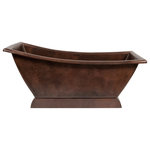 Premier Copper Products - 67" Hammered Copper Canoa Single Slipper Bathtub - Envelop yourself in luxury! Our freestanding copper bath tubs transform ordinary bathrooms into spa-like sanctuaries. The richness of the copper coupled with its natural heat conducting elements allow you to luxuriate in the tub longer  elevating bath time bliss and bathroom style to unprecedented levels.