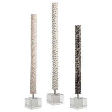 Uttermost 3-Piece Makira Cylindrical Sculpture Set