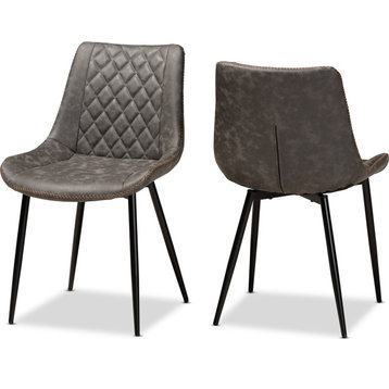 Loire Dining Chair Set (Set of 2) - Gray, Brown, Black