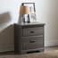 Modern Versa Night Stand With 2-Drawer And Metal Handles, Gray Maple