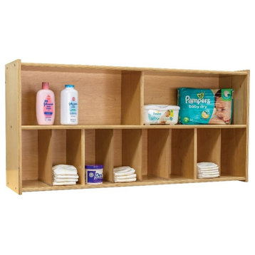 Tot Mate 22.5" Contemporary Wood Composite Diaper Wall Storage in Natural