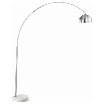 Coaster Contemporary Metal Arched Floor Lamp with Marble Base in Chrome