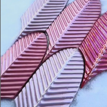 Pink Palm Leaf & Marble Tile