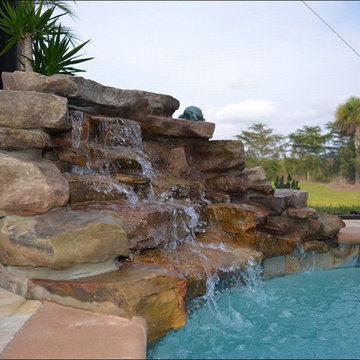 Rock Waterfall Custom Swimming Pool