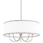 Mitzi by Hudson Valley Lighting - Hannah 5-Light Chandelier Polished Nickel Finish Off White Linen Shade - Features: