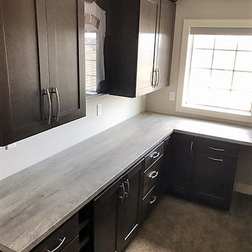 Cambria Brittanicca Kitchen Island and Cambria Whitehall Perimeter