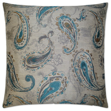 Bancroft Turquoise Feather Down Decorative Throw Pillow, 24x24