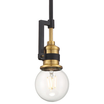 Nuvo Lighting 60/6975 Intention 3"W Mini Pendant - Warm Brass / Black