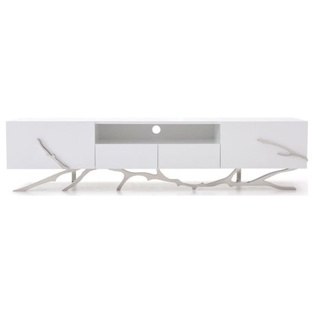 Modrest Legend 87"-Wide Modern White TV Stand