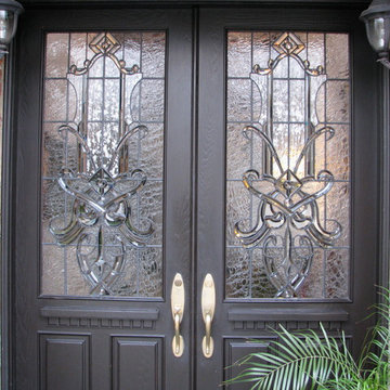 Craftsman & Traditional Leaded, Beveled & Stained Glass Entry doors & side-lites