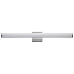 Maxim Lighting - Rail LED 30" Bath Vanity - Tubular shaped White acrylic diffusers mount to frames of Polished Chrome, Satin Nickel, or Black. Powered by 3000K LED these fixtures work well in a variety of contract applications.
