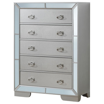 Hollywood Hills Silver Champagne 5-Drawer Chest of Drawers  PF-G8105-CH