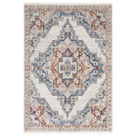 Nourison - Nourison Carina CNA01 Transitional Multicolor Rectangle Area Rug - Elegant and timeless, the Carina Collection transports the fine Persian designs of yesteryear to the modern era. These  rugs showcase intricate floral center medallion patterns in an array of rich and muted color palettes to fit your design needs. Machine-made of silky-smooth polyester, Carina is finished with fringed edges and an abrash effect for an extra touch of vintage style.