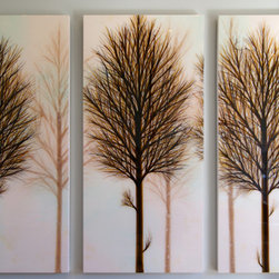 Private Residence - Seika "Visionary Light" Dining Room Triptych - Mixed Media Art