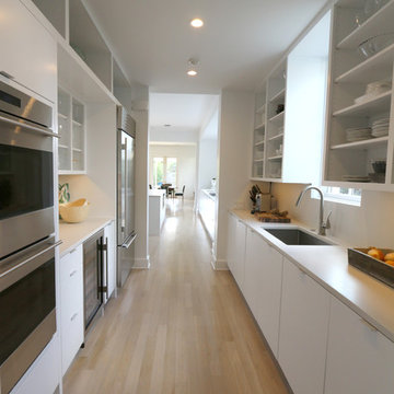 Island with Seating in Contemporary Kitchen