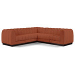 Meridian Furniture - Quinn Chenille Upholstered 5-Piece L-Shaped Modular Sectional, Cognac - The Quinn Modular Sectional is a stunning piece crafted in a rich and luxurious cognac chenille fabric. Its awe-inspiring design and exceptional quality make it a perfect addition to any space, whether it's a living room, bedroom, or office. The sectional's plush cushioning and sturdy frame provide both comfort and durability, ensuring that it will be a favorite for years to come. Whether you're looking for a statement piece or simply a comfortable seating option, the Quinn sectional is an excellent choice.