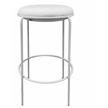 Pangea Home Sly 30" Modern Polyurethane/Metal Barstool in White (Set of 2)