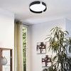 Valcasotto, 1 Light Ceiling Light, Black, White Acrylic Shade, Integrated LED