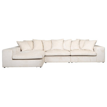 White Chenille Contemporary Sofa | OROA Alcazar