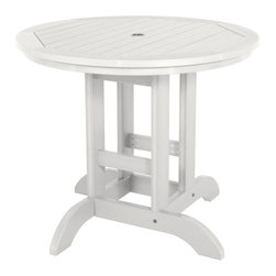 Highwood USA - Round Dining Table, 36", White - Outdoor Dining Tables