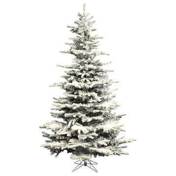 Vickerman Flocked Sierra Fir Artificial Christmas Tree, Unlit, 7.5'