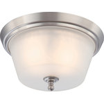 Nuvo Lighting - Surrey 2 Light Flush Dome, Brushed Nickel - Stylish and bold. Make an illuminating statement with this fixture. An ideal lighting fixture for your home.andnbsp
