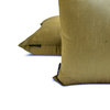 Art Silk Plain & Solid Set of 2, 16"x16" Throw Pillow Cover- Antique Gold Luxury