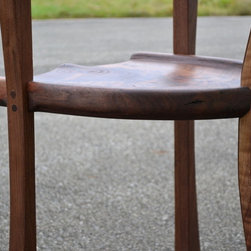 Curvy Backed Walnut Arm Chair - Dining Chairs