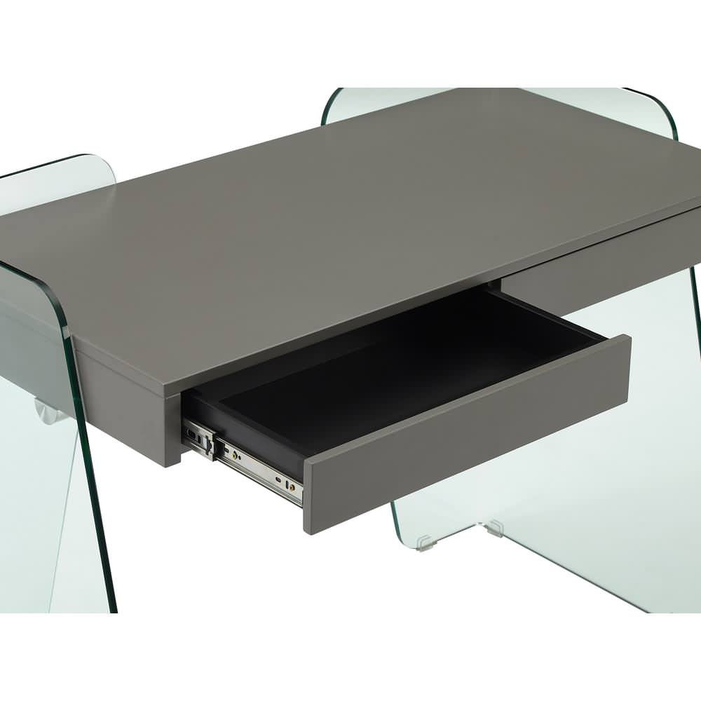 Archie Desk Archie office desk in gray high gloss with storage. - Contemporary ...