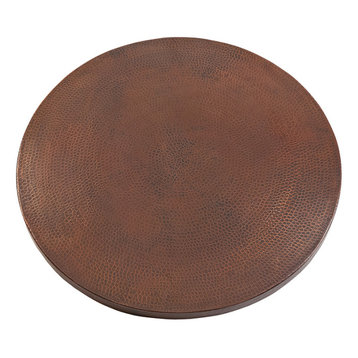 24" Round Hammered Copper Table Top