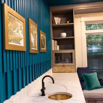 Teal Modern Art Deco Wet Bar