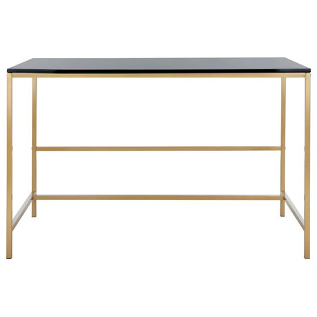 Safavieh Nova Glossy Wooden Desk, Black/Gold