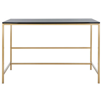 Safavieh Nova Glossy Wooden Desk, Black/Gold
