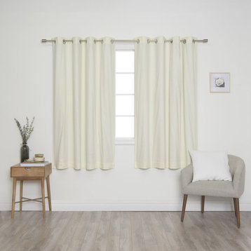 Solid Cotton Blackout Curtain, Ivory, 52"x96"