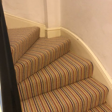 Striped Carpet Runner To Stairs In Soho