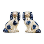 Staffordshire Reproduction Dogs, 6", Blue, 2-Piece Set