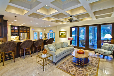 Inspiration for a transitional family room remodel in Other