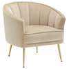 Tania Accent Chair, Gold Metal/Champagne Velvet