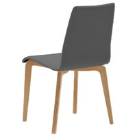 Domitalia modern Italian dining chair, wood leg, Grey