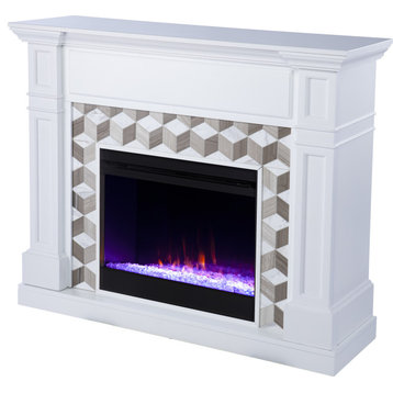 Darvingmore Color Changing Fireplace - White