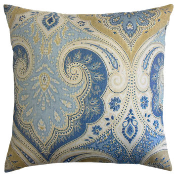 The Pillow Collection Blue Grady Throw Pillow, 20"x20"