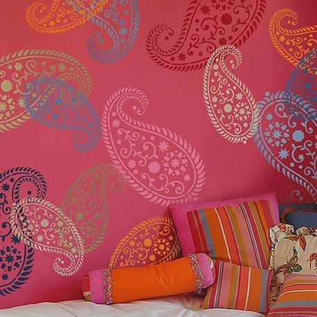 Vintage Paisley Stencil, Reusable Stencils For Walls and Fabrics, DIY Decor