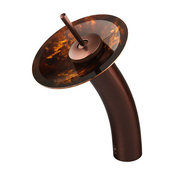 VIGO Single Lever Waterfall Faucet, Oil Rubbed Bronze, Brown and Gold Glass Disc