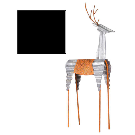 30"H Outdoor Metal Rustic Standing Reindeer Lawn Christmas Holiday Decoration