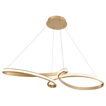 NOL-4350LEDHP-AGB 50W Horizontal Pendant Aged Brass with White Silicone Diffuser
