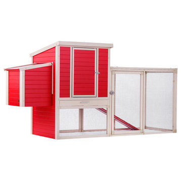 ECOFLEX Sonoma Chicken Coop in Red and Maple