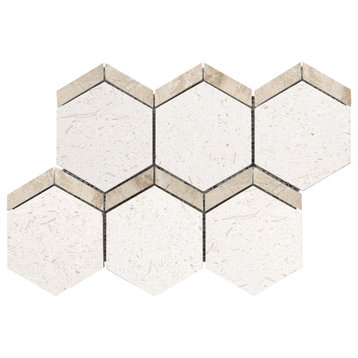 Shell Stone Limestone Naples Design on 12" x 12" Mesh Mosaic Tile-10 boxes