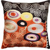 Klimt Red Rust Swirls Decorative Pillow Cover Hand Embroidered Art Silk 18x18"